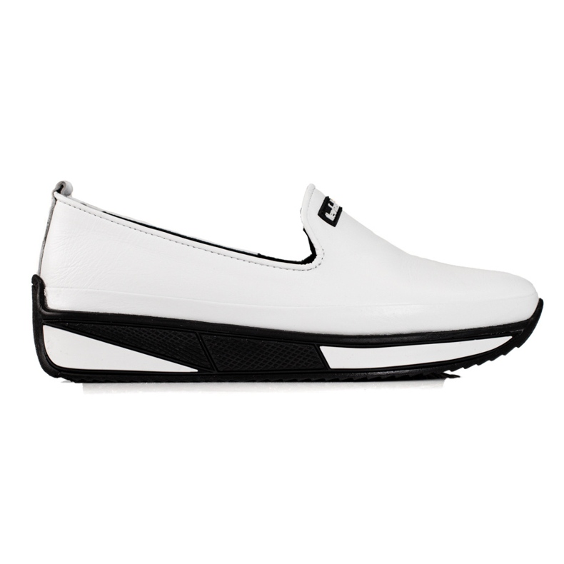 White Shelovet women's lords made of natural leather