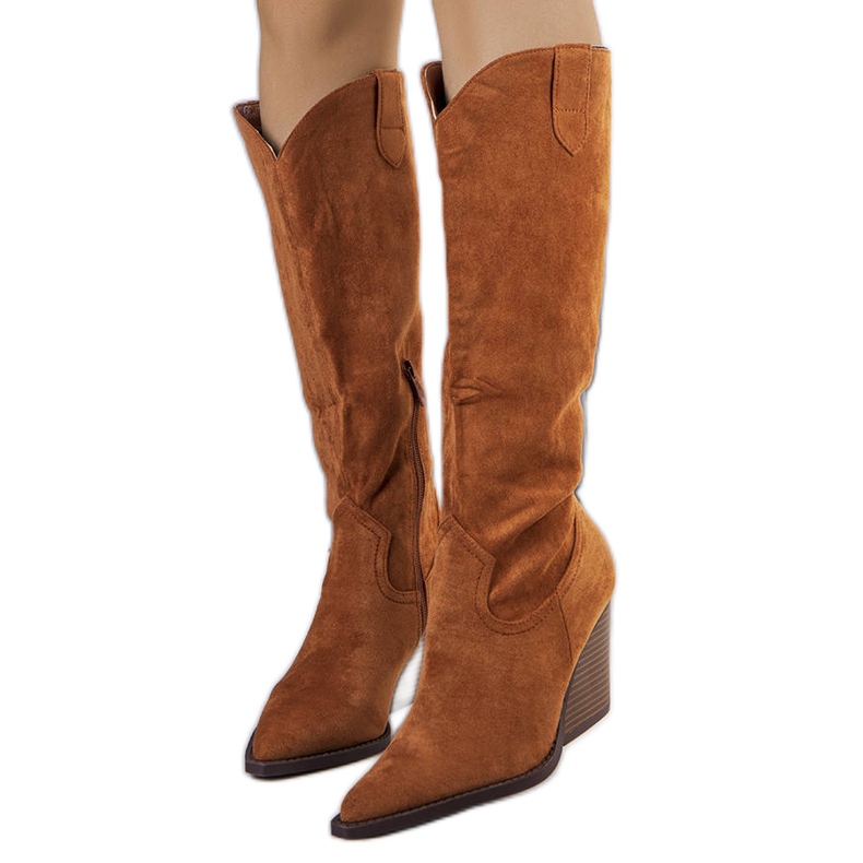 Ezer brown padded cowboy boots Ezer brown padded cowboy boots