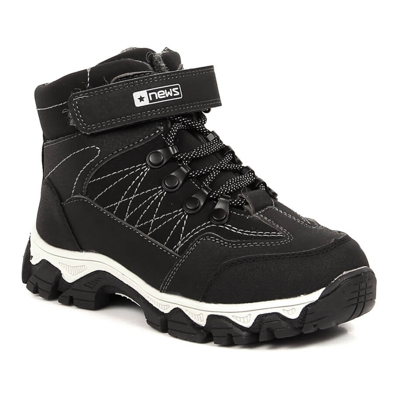 Black eVento boys' boots, insulated with sheep wool