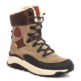 Women's waterproof leather snow boots Rieker Revolution W0066-64 beige