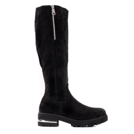 W. Potocki Potocki women's suede boots black
