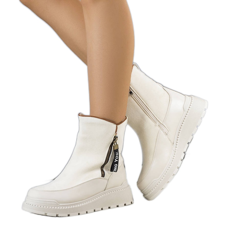 BM Beige insulated boots on the Niklas platform