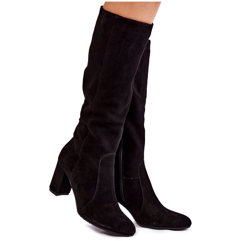 Women's Suede Laura Messi Boots Black 1415