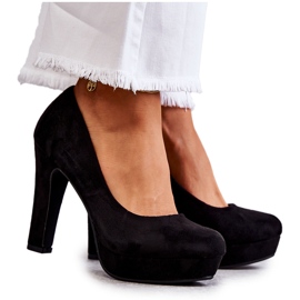 WS1 Classic Suede Pumps On Heels Black Soro