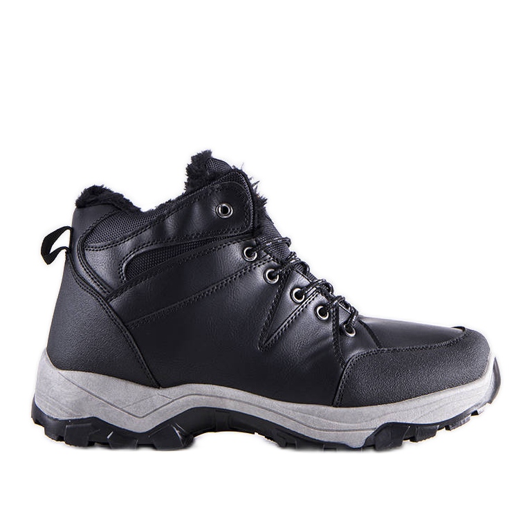 Black, insulated men's Upper boots