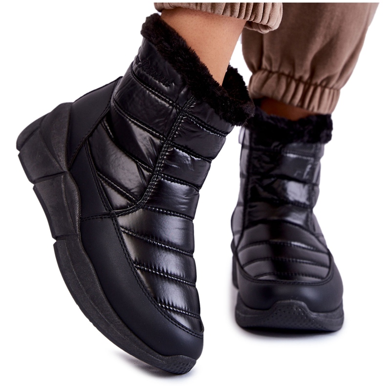 PE1 Women's black snow boots with zipper Senia