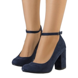 Navy blue pumps with a belt from Norrie Navy blue pumps with a belt from Norrie