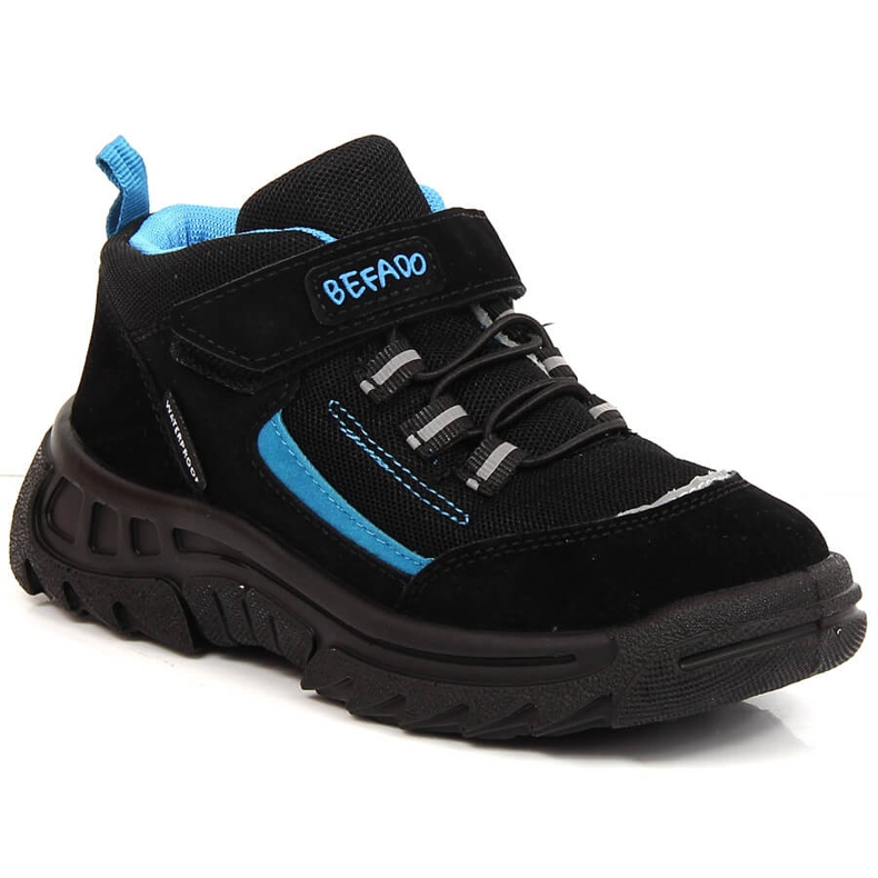 Children's waterproof high trekking shoes black Befado 515X002 black / blue Children's waterproof high trekking shoes black Befado 515X002 black / blue
