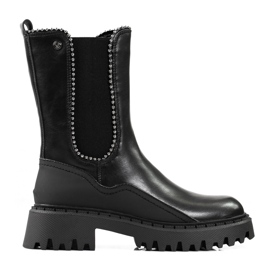 High Chelsea boots made of eco leather black