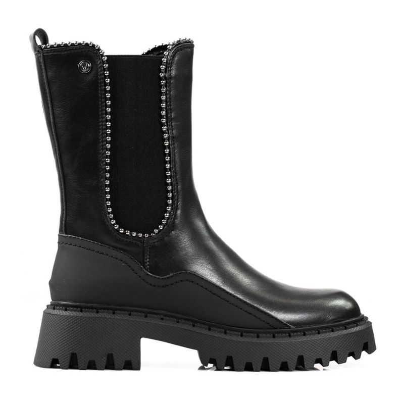High Chelsea boots made of eco leather black High Chelsea boots made of eco leather black