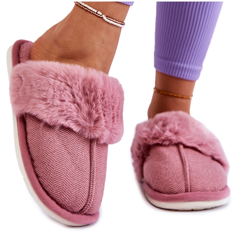 Women's Warm Slippers With Fur Dark pink Franco Women's Warm Slippers With Fur Dark pink Franco