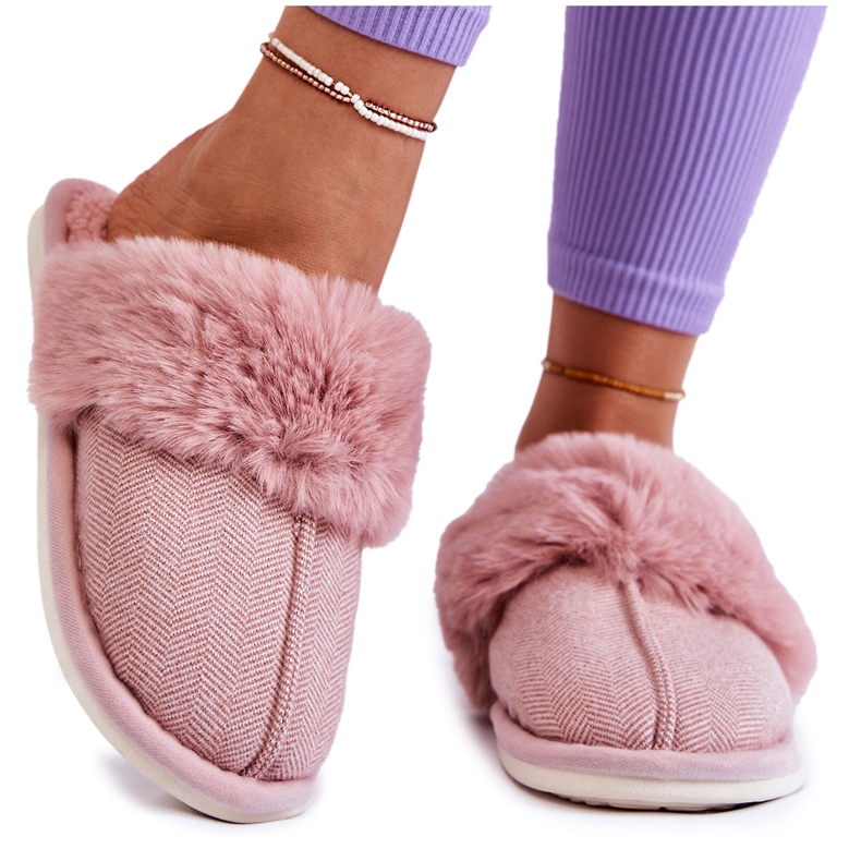 Women's Warm Slippers With Fur Light pink Franco Women's Warm Slippers With Fur Light pink Franco