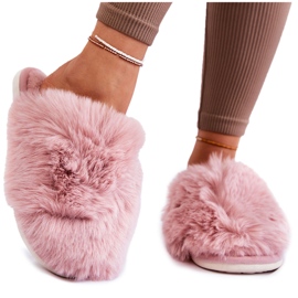 BM Women's Pink Sheryl fur slippers