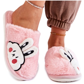 BM Women's Fur Slippers With Rabbit Light pink Trisha