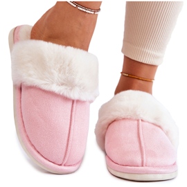 BM Women's Smooth Slippers With Fur Pink Morisea