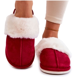Women's Smooth Slippers With Fur Red Morisea