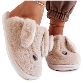 Women's Beige Fur Slippers, Slippers Remmi