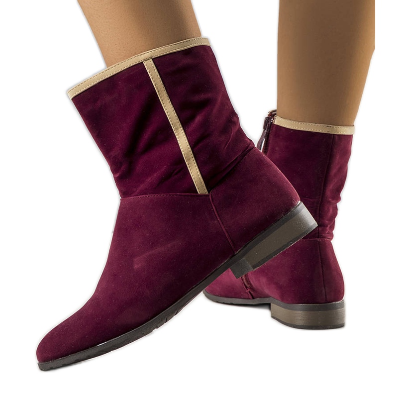 BM Classic burgundy Lersey boots claret