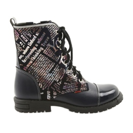 Girls' boots Zarro 69/03 navy blue multicolored grey purple black