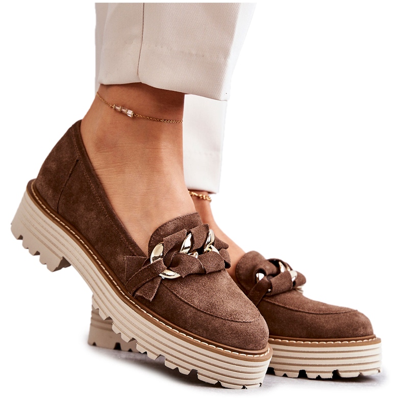 Women's shoes Suede Laura Messi 2523 Brown green