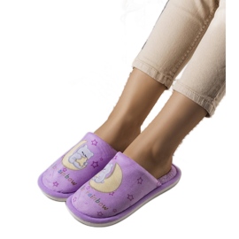 Rainbow moon soft slippers purple
