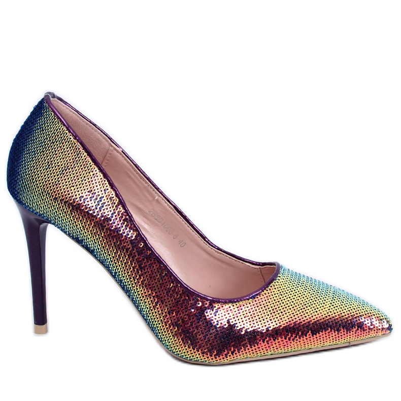 BM Women's sequin Mirren Navy heels multicolored