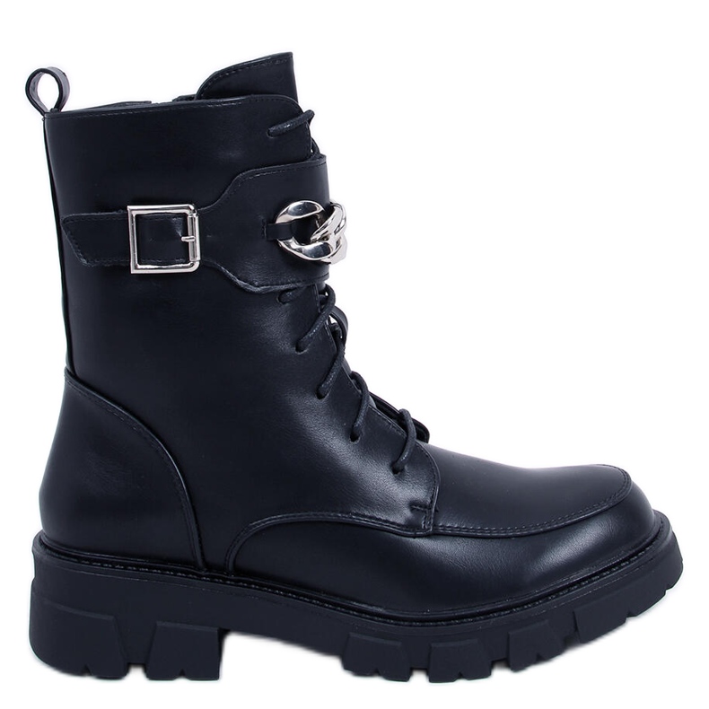 BM Military boots with a chain Banks Black