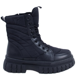 BM Flat lace-up boots Barkin Negro black