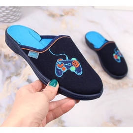 Boys' home slippers navy blue Befado 707Y420