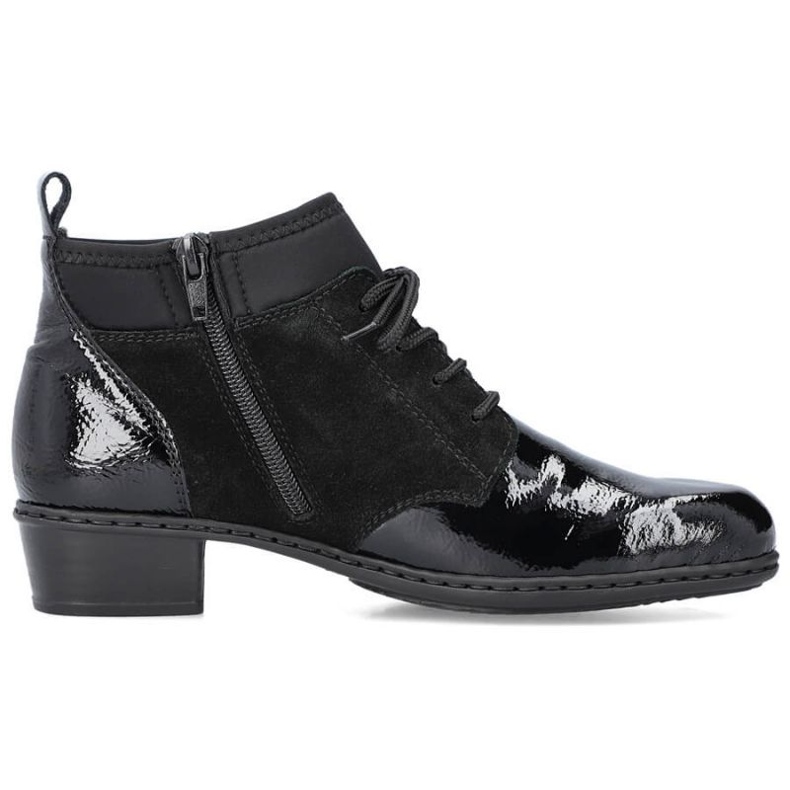Leather lacquered insulated boots Rieker W RKR573 black