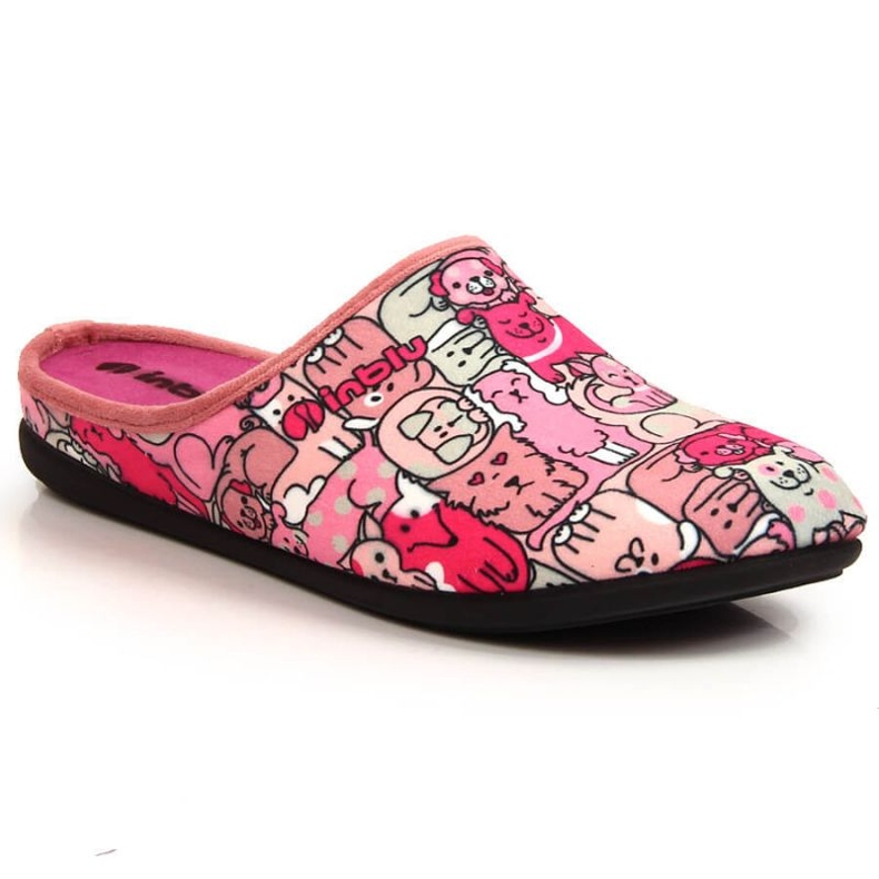 Comfortable slippers with a removable Inblu W ARC18A insert pink