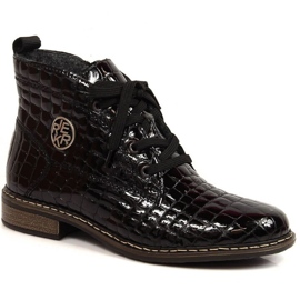 Leather lacquered insulated boots Rieker W RKR551 black
