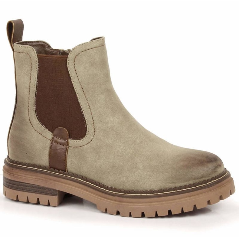 Jodhpur boots on the platform insulated eVento W EVE368A beige brown