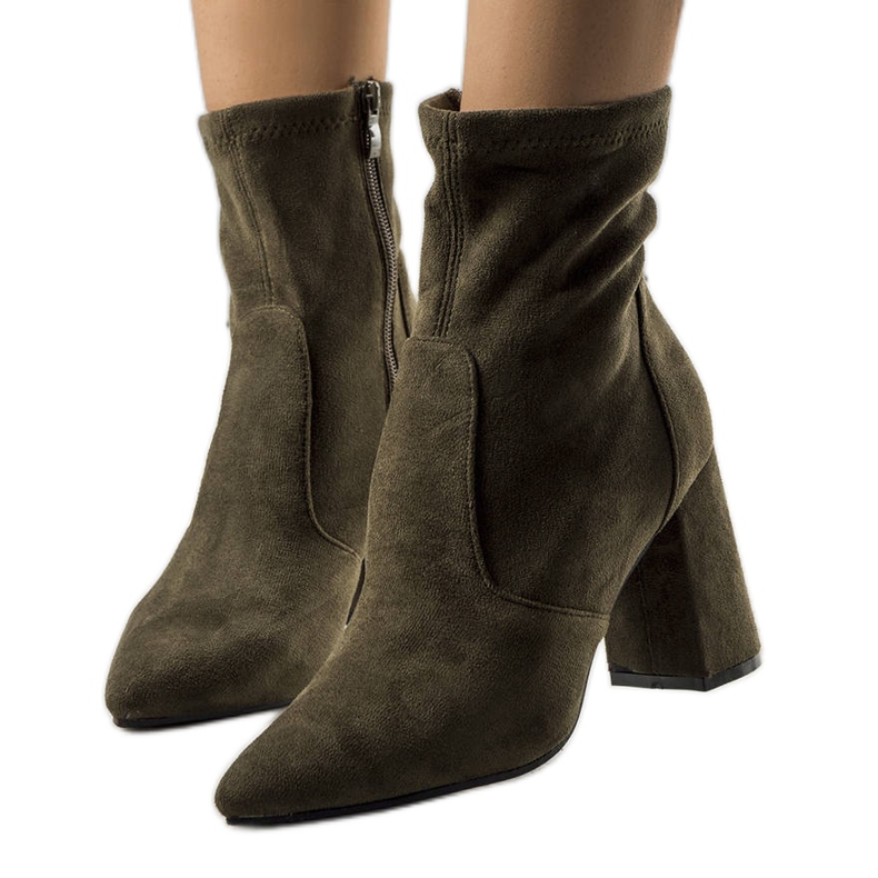 Green ankle boots on the Kensley post Green ankle boots on the Kensley post