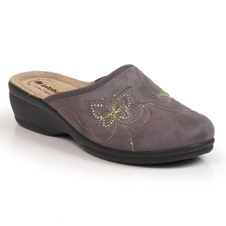 Comfortable Inblu W ARC21 velor slippers grey
