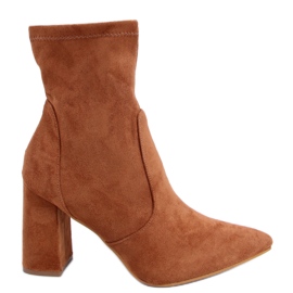 PA1 Suede heeled boots from Natalie Camel brown