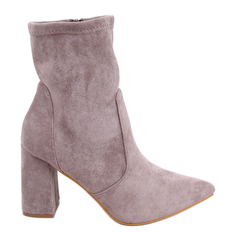 PA1 Natalie Khaki suede heeled boots beige