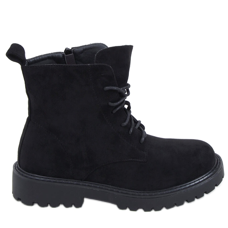PA1 Gaten Black suede lace-up boots