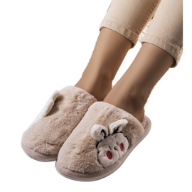 Beige soft Half Bunny slippers