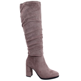 BM Classic heeled boots from Vilma Khaki grey