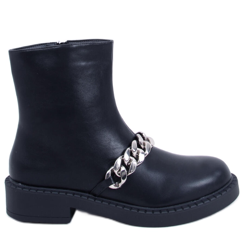 BM Foster Black women's chain ankle boots
