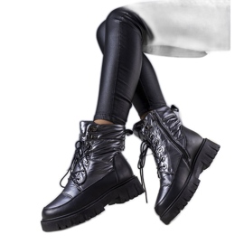 Anderson women's gray snow boots black