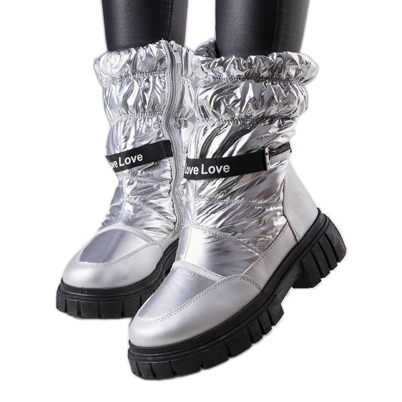 LoveXsnow silver snow boots