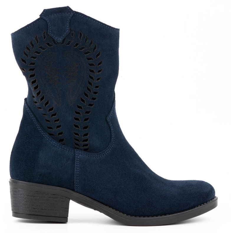 Olivier Women's openwork high heels Angela navy blue boots