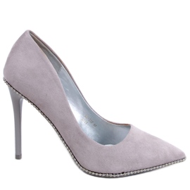 Elegant women's pins Linor Gray grey