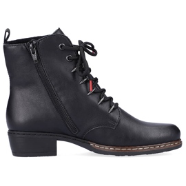 Rieker Y0800-00 comfortable women's insulated boots with flat heels black