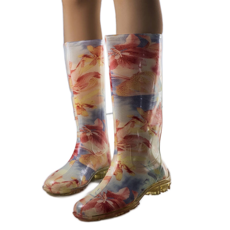 Blue and pink high boots from Pimen