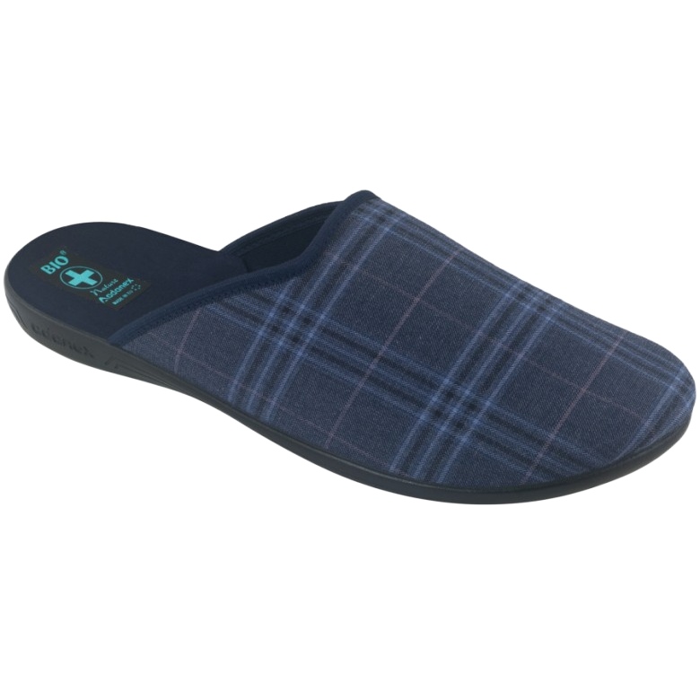 Adanex 27319 Men's Checkered Slippers navy blue blue