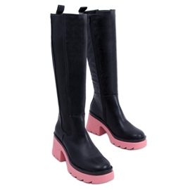 PA1 Boots with colored soles from Woods BLACK/PEACHPUFF