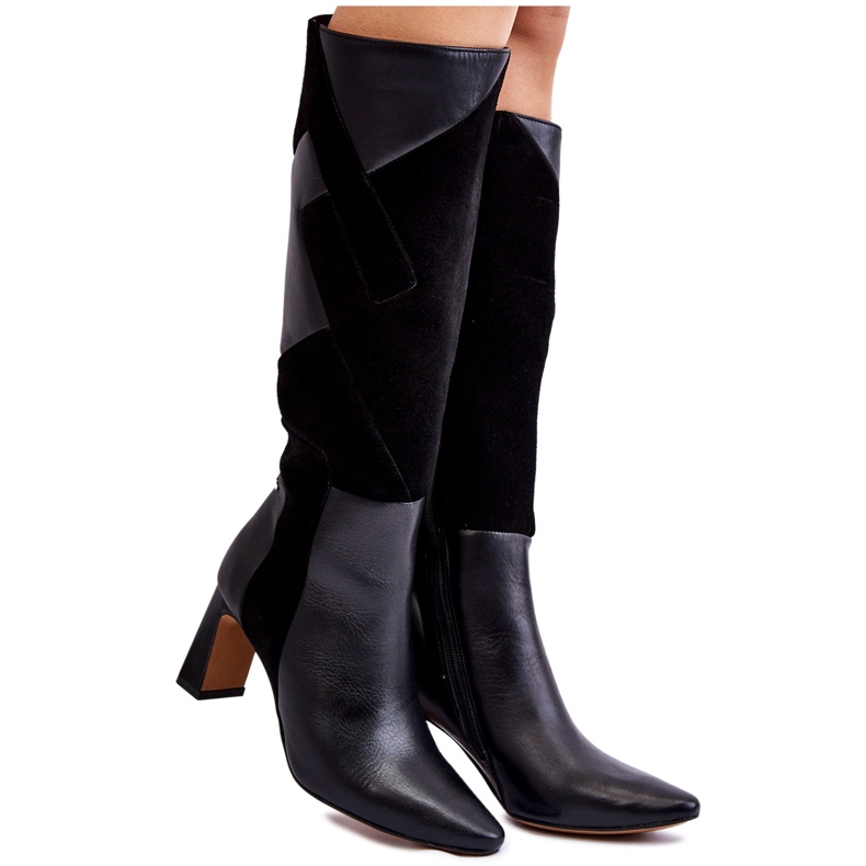 Women's Leather Knee Boots Maciejka 05784-01 Black
